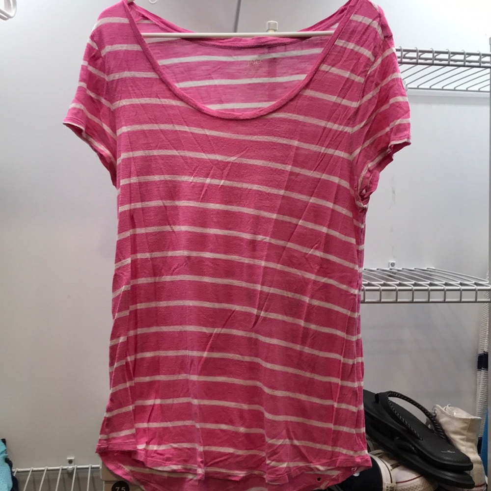 Pink with white stripes shirt